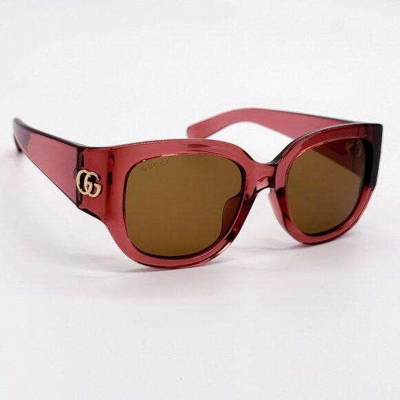 NEW GUCCI SUNGLASSES WOMEN RED ROUND GUCCI GG1599SA 003 - Picture 7 of 11